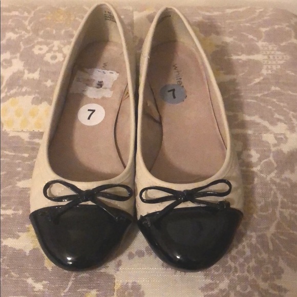 Ballet ballerina flat cap toe quilted coco designer patent slip on color block - Picture 3 of 8